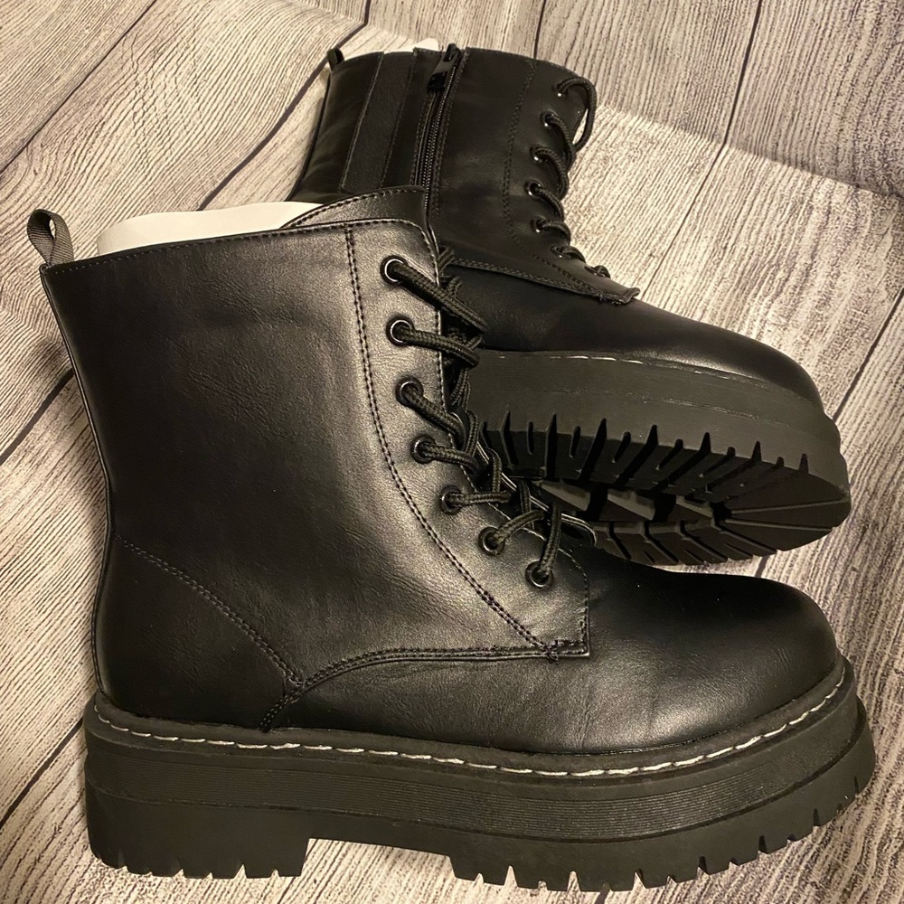 Torrid Black Combat Boots, Size 8.5WW, NWT
